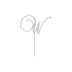 Elegant W monogram cake topper featuring a swirl script design. Crafted from high-quality aluminum with a natural finish, this topper is ideal for weddings, birthdays, and other celebrations. Its dimensions are 9.0 inches wide by 11.5 inches high, making it a striking centerpiece for any cake.